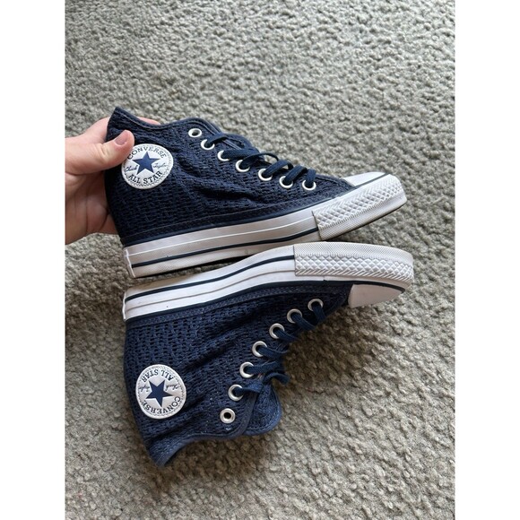 Converse Chuck Taylor All*Star Lux Hidden Wedge Heel Mid Top Blue 6 552696C - Picture 6 of 8